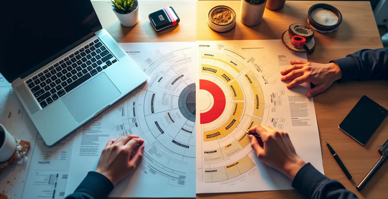 Illustration symbolique de deux activités professionnelles distinctes menant à une limite de validation annuelle.