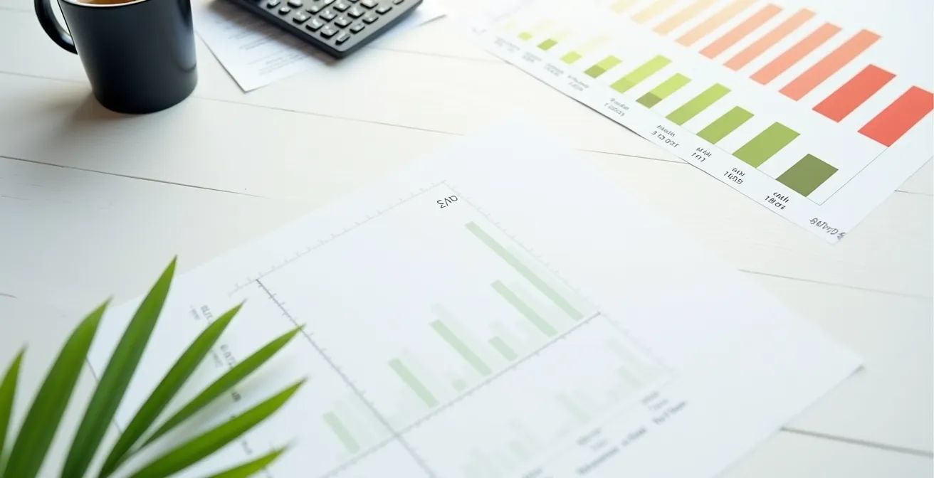 Graphique en barres décroissantes montrant la diminution des revenus à la retraite sur un bureau